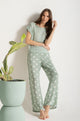 Pijama pantalón estampado de lunares, Color Verde