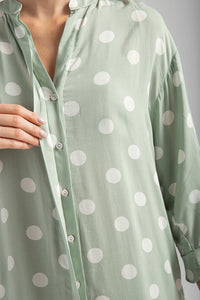 Pijama camisón con botones Color Verde